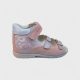 Szamos Kölyök 4433-407692 szupinált lányka szandál rózsaszín-ezüst színben pillangós hímzéssel