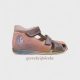 Szamos Kölyök lány bőr szandál - Mályva/Rosegold, csigás hímzéssel