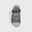 Szamos Kölyök fiú bőr szandál - Szürke-vihar kék, autós tigris hímzéssel