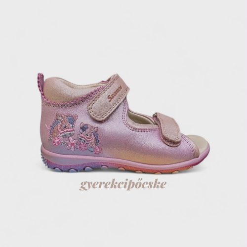Szamos Kölyök Formatalpas Lány Szandál – Csillogó Mályva Lovas