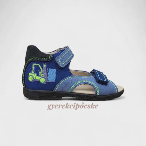 Szamos Kölyök szupinált fiú bőr szandál - kék targoncás 