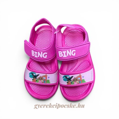 Bing nyuszi gyerek szandál (sötétrózsaszín/fukszia, Velcro + elasztikus pánt)