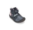 D.D.Step barefoot kislány őszi bélelt bőr cipő – fekete / Sun Reactive & fluoreszkáló (A116-62403B)