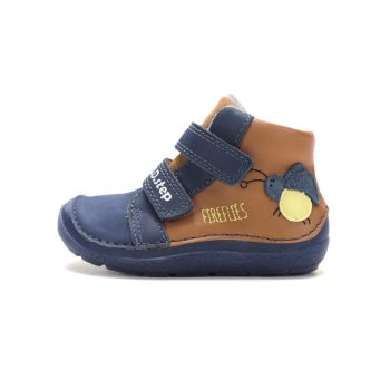   D.D.Step A116-62455 kisfiú Sun Reactive bélelt barefoot zárt cipő – barna / kék (Fireflies)