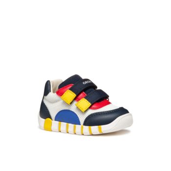   Geox Baby Iupidoo B. A - Fehér/Sötétkék Első Lépés Cipő (C0899)