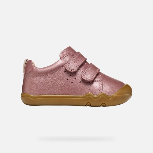 Geox Steppieup kislány barefoot bőr cipő – sötét rózsaszín / Dark Rose (B4663A000AKC8007)
