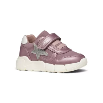   Geox Flexyper Mini Toddler kislány sportcipő – sötét rózsaszín / ezüst (B566NB0AJASC8217)
