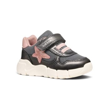   Geox Flexyper Mini Toddler kislány sportcipő – sötétszürke / világos rózsaszín (B566NB0AJASC9F8W