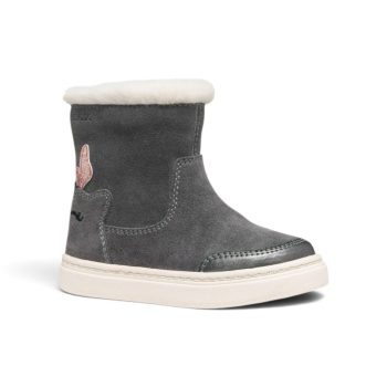   Geox Nashik kislány bőr bakancs – sötétszürke / dark grey (szőrmés szárral)