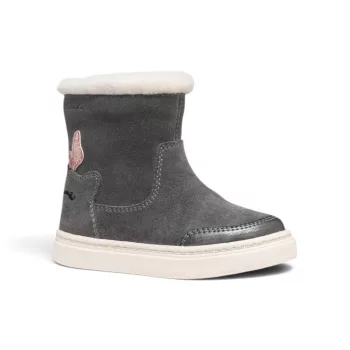   Geox Nashik kislány bőr bakancs – sötétszürke / dark grey (szőrmés szárral)
