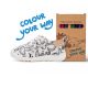D.D.Step "Colour Your Way" gyümölcsök és zöldségek mintás barefoot gyerek szobacipő és vászoncipő + textilfilcek (C086-71353)