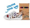 D.D.Step "Colour Your Way" gyümölcsök és zöldségek mintás barefoot gyerek szobacipő és vászoncipő + textilfilcek (C086-71353)
