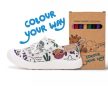 D.D.Step "Colour Your Way" tengeri világ mintás kifesthető kislány/kisfiú vászoncipő + textilfilcek (C100-71174A)