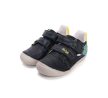 Ponte20 kisfiú szupinált bőr cipő DA03-6-1716 sötétkék színben mosolygós Föld és rakéta hímzéssel