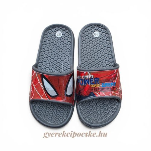 Marvel Spider-Man (Pókember) gyerek strand papucs - szürke/fekete