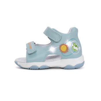 D.D.Step G064-61462B világoskék kisfiú világító szandál hímzett nap és föld mintával