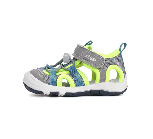 D.D.Step G065-61599 kisfiú gyorsan száradó sportos szandál szürke-neon színben