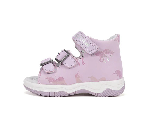 D.D.Step G103-61115 kislány unikornisos levendula bőr szandál