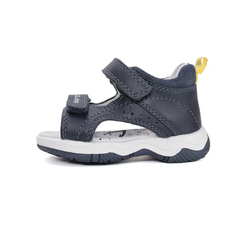DDStep kisfiú bőr sportos szandál – sötétkék/mustár (G103-61588B)