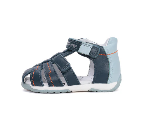 DDStep Kisfiú Zárt Orrú Szandál - Kék Narancs Tűzéssel (G111-61843B)