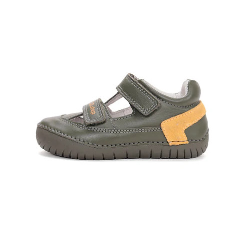 D.D.Step H050-61574B szürke bőr fiú nyitott szandálcipő tépőzárral és rugalmas gumitalppal