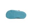 D.D.Step H077-61288A barefoot fiú szandálcipő szürkésbarna bőr türkiz talppal