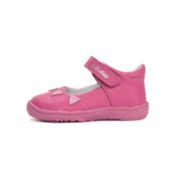 D.D.Step H077-61951A barefoot kislány pink bőr cipő csillaggal