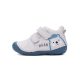 D.D.Step kisfiú bőr első lépés cipő S015-61472B világosszürke színben sötétkék talppal és Bear feliratos maci mintával
