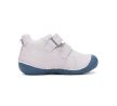 D.D.Step kisfiú bőr első lépés cipő S015-61472B világosszürke színben sötétkék talppal és Bear feliratos maci mintával