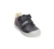 D.D.Step kisfiú bőr cipő S049-61886 grafit szürke színben piros focilabda mintával és extra orrvédelemmel