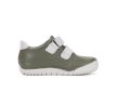 D.D.Step kisfiú bőr cipő S050-61691B olívazöld színben világító rakéta mintával és LED diódákkal