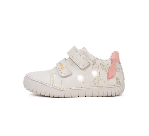 D.D.Step S050-61970 kislány világító fehér unikornisos zárt cipő masnival