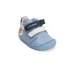 D.D.Step kisfiú barefoot cipő S070-61995A világoskék bőr UV-fényre színváltó csiga mintával