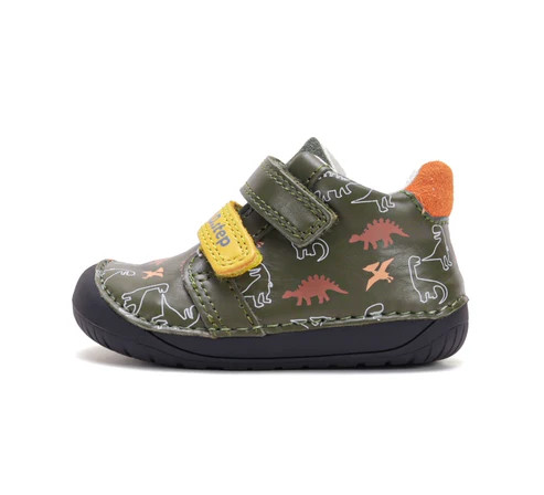 D.D.Step kisfiú Barefoot zárt cipő – dinoszaurusz mintás, sötétzöld (S070-62594)