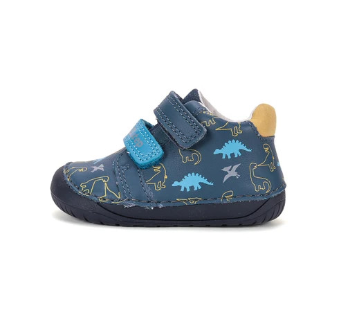 D.D.step Kisfiú Barefoot Zárt Cipő – Dinoszaurusz Mintás, Kék (S070-62594B)