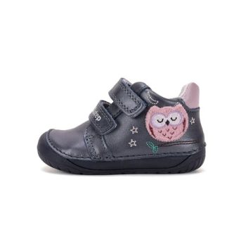   D.D.Step kislány Barefoot zárt cipő – bagoly mintás, sötétkék (S070-62659A)
