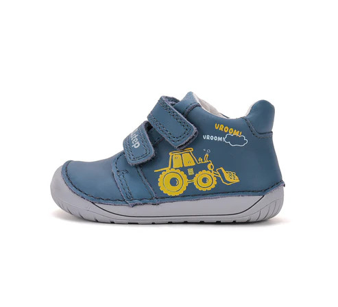 D.D.Step kisfiú Barefoot zárt cipő – traktor mintás, kék (S070-62964B)