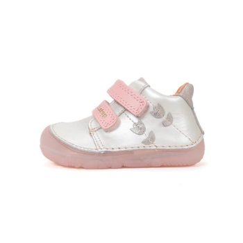 D.D.Step S073-61866 kislány ezüst barefoot cipő hímzett tulipánokkal