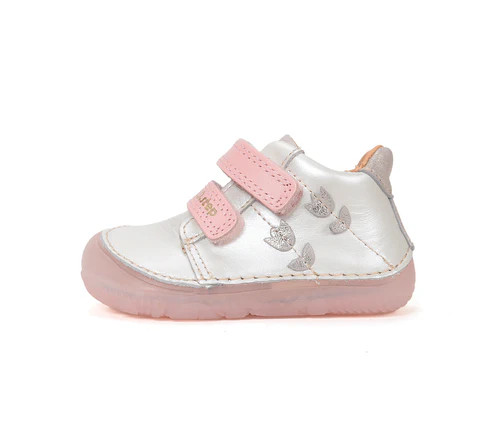 D.D.Step S073-61866 kislány ezüst barefoot cipő hímzett tulipánokkal