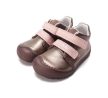 D.D.Step kislány barefoot bőr zárt cipő – barna / zöld (hableány mintás, világító talpú)